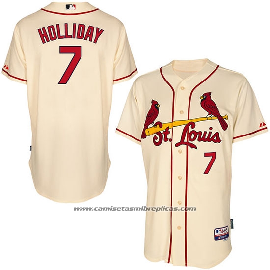 Camiseta Beisbol Hombre St. Louis Cardinals Matt Holliday Tan Jugador Autentico